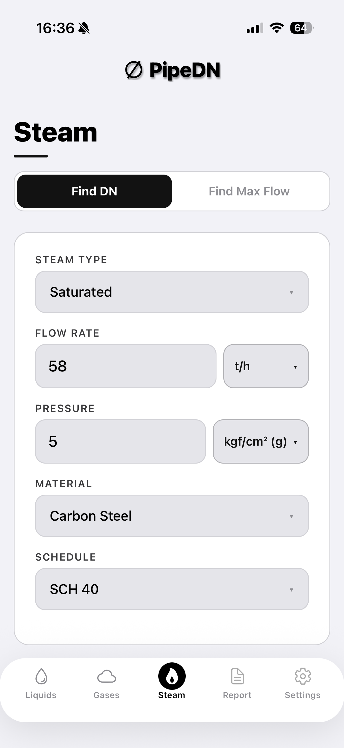 Gases Sizing Screen