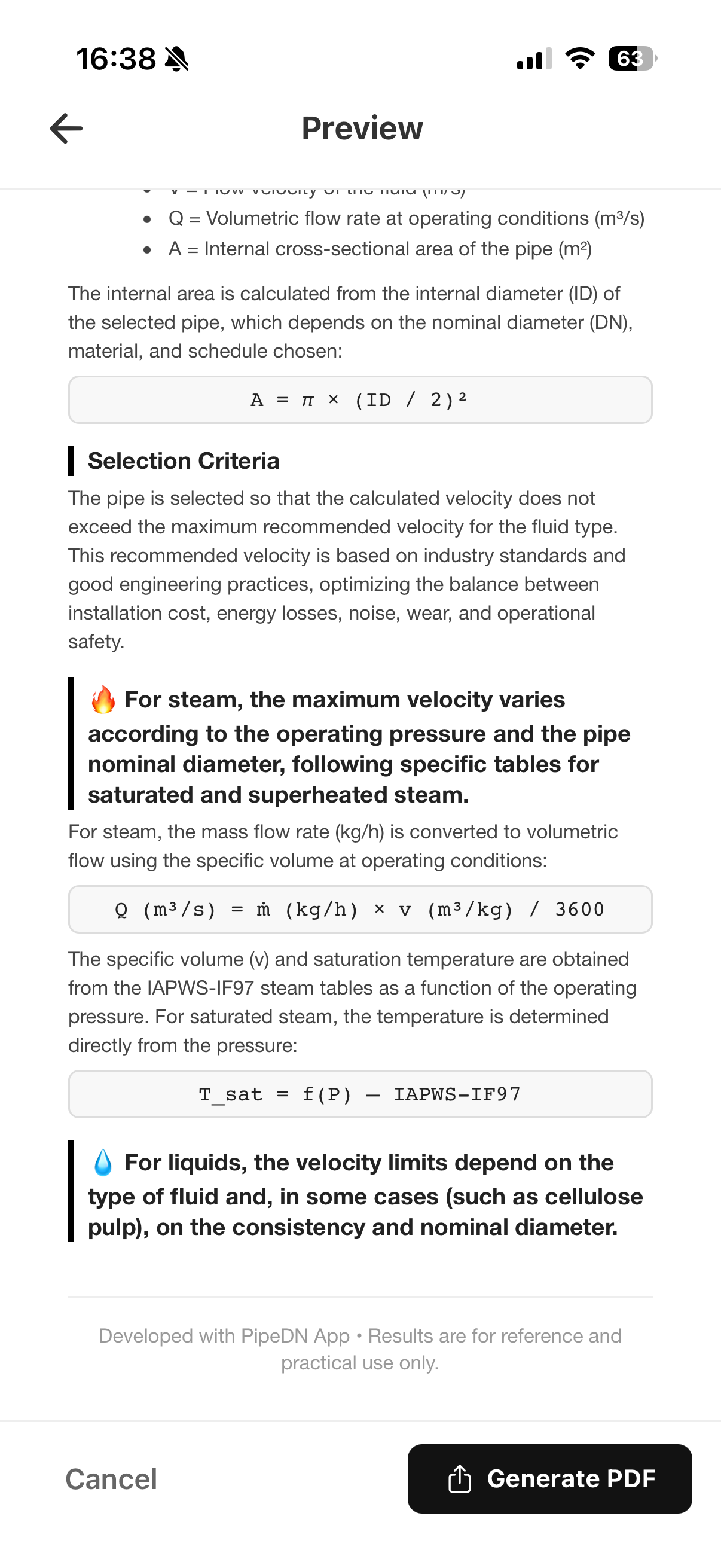 Professional PDF Report Screen
